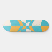 Groovy Daisy Floral Checkerboard, Y2K 90s Skateboard (Horizontal)