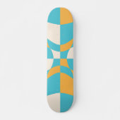 Groovy Daisy Floral Checkerboard, Y2K 90s Skateboard (Vorne)