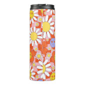 Groovy Daisy Floral Checkerboard, Y2K 90s Thermosbecher (Rückseite)