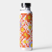 Groovy Daisy Floral Checkerboard, Y2K 90s Trinkflasche (Rechts)