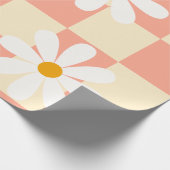 Groovy Daisy Floral Checkerboard, Y2K 90s Wrappin Geschenkpapier (Ecke)