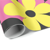 Groovy Daisy Floral Checkerboard, Y2K 90s Wrappin Geschenkpapier (Rolleneckpunkt)