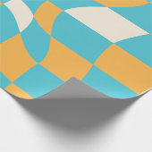 Groovy Daisy Floral Checkerboard, Y2K 90s Wrappin Geschenkpapier (Ecke)