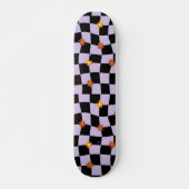 Groovy Daisy Floral Checkerboard, Y2K 90s Wrappin Skateboard (Vorne)