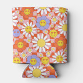 Groovy Daisy Floral Checkerboard, Y2K 90s, Y2K Dosenkühler (Rückseite)