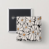 Groovy Daisy Flower Retro Button (Vorne & Hinten)