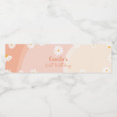 Groovy Daisy Geburtstagsparty Wasserflasche Wasserflaschenetikett (Einzelnes Label)