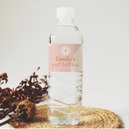Groovy Daisy Geburtstagsparty Wasserflasche Wasserflaschenetikett