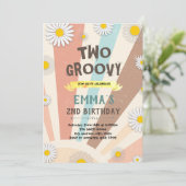Groovy daisy hippie 60er einladung (Stehend Vorderseite)