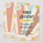 Groovy daisy hippie 60er einladung (Vorne/Hinten)