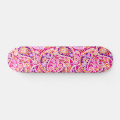 Groovy Daisy Paisley BoHo Wasserfarbe Fuchsia Skateboard (Horizontal)