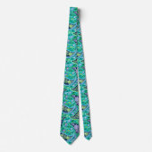 Groovy Daisy Paisley BoHo Wasserfarbe - Türkis Krawatte (Vorderseite)