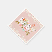 Groovy Daisy Pink FORAL niedliche Kinderkalligraph Serviette (Ecke)