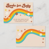 Groovy Daisy Rainbow Retro Books for Baby Shower Begleitkarte (Vorne/Hinten)