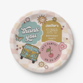 Groovy Daisy Retro 1. Geburtstag Party Pappteller (Vorderseite)