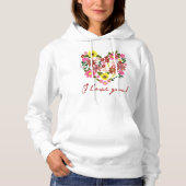 Groovy daisy rosa Blume Herzstück Valentine Hoodie (Vorderseite)