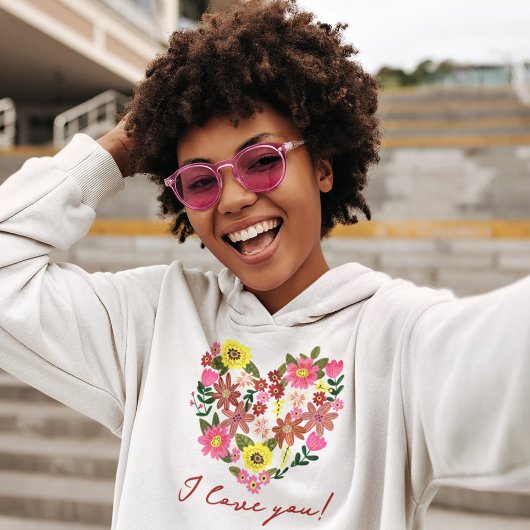 Groovy daisy rosa Blume Herzstück Valentine Hoodie