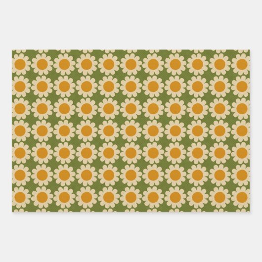 Groovy Daisy Spring floral Geschenkpapier Set (Vorderseite)