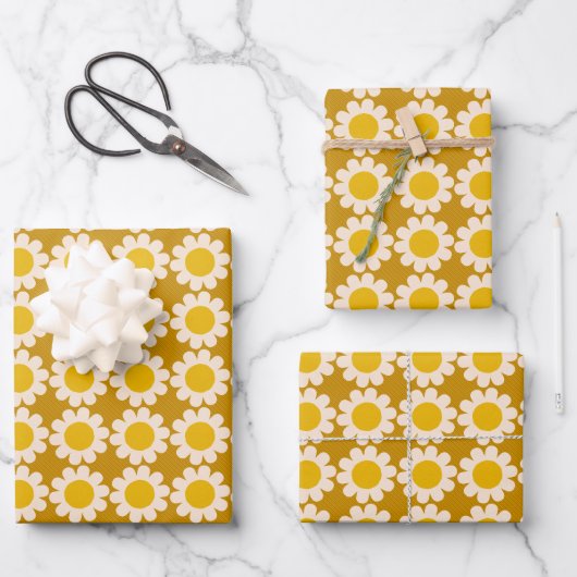 Groovy Daisy Summer Geschenkpapier Set (Vorderseite)