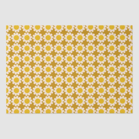 Groovy Daisy Summer Wrapping Paper Sheets Seidenpapier (Vorderseite)