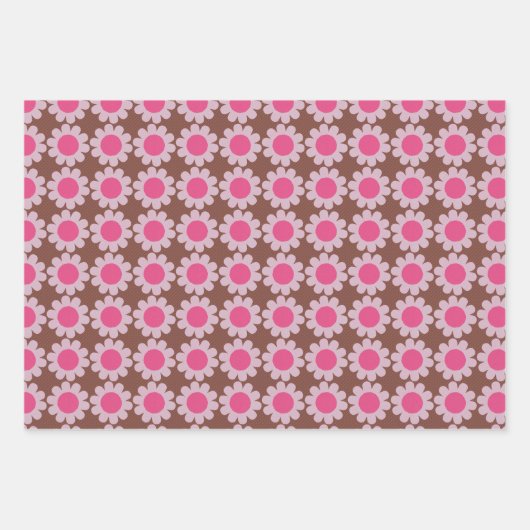 Groovy Daisy Winter Pink Geschenkpapier Set (Vorderseite 3)