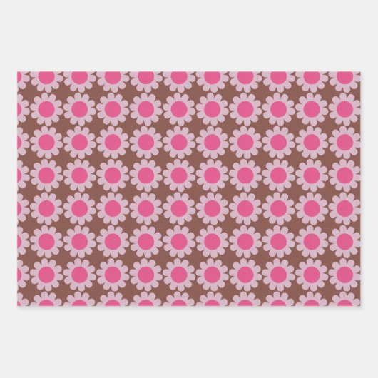 Groovy Daisy Winter Pink Geschenkpapier Set (Vorderseite 2)