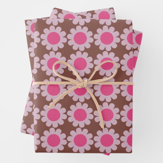 Groovy Daisy Winter Pink Geschenkpapier Set (Beispiel)