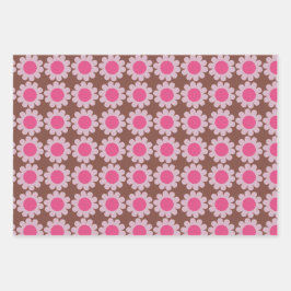 Groovy Daisy Winter Pink Geschenkpapier Set