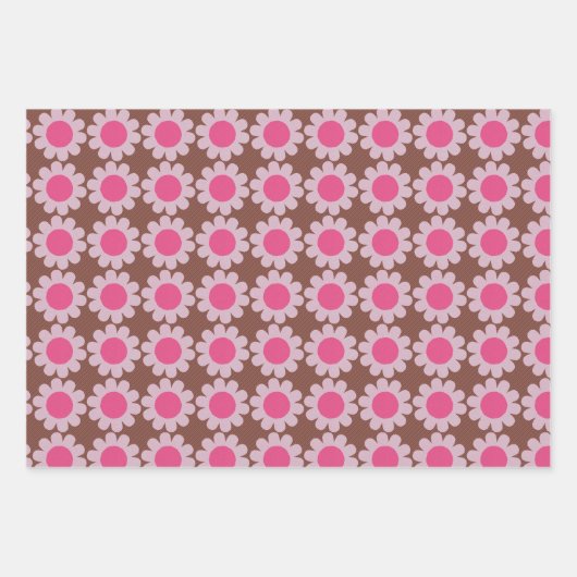 Groovy Daisy Winter Pink Geschenkpapier Set (Vorderseite)