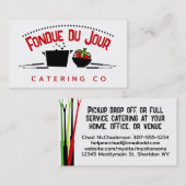Groovy Damaming Fondue Catering Visitenkarten Visitenkarte (Vorne/Hinten)