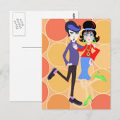 Groovy Dancing Couple Postkarte (Vorne/Hinten)