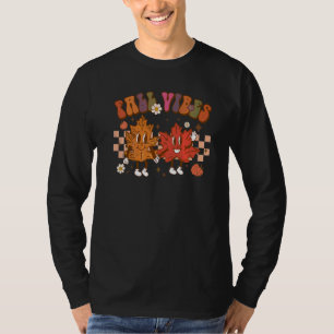 Groovy dankbare Herbst Stimmung Süße Herbstblätter T-Shirt