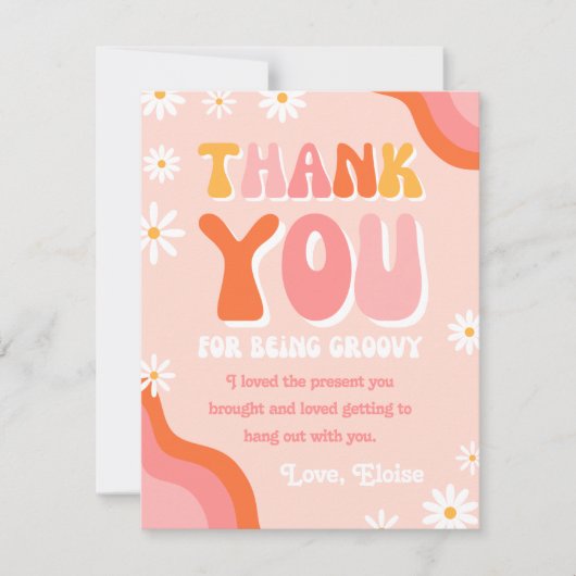 Groovy Danke You Card | Retro Dankeschön Karte (Vorderseite)