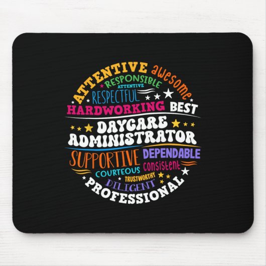 Groovy Daycare Administrator Childcare Provider Af Mousepad (Vorne)