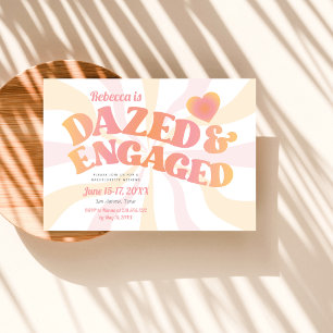 Groovy Dazed and Engaged Junggesellinnenabschied E Einladung