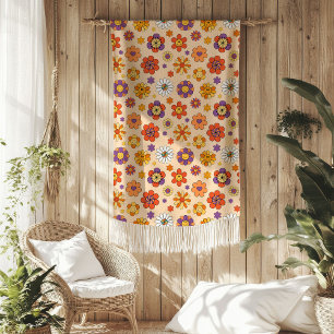 Groovy-Decke 70er Pastell-Vibes in trendigen Farbe Fleecedecke