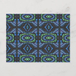 Groovy Decorative Geometrie Abstraktes Muster Art Postkarte