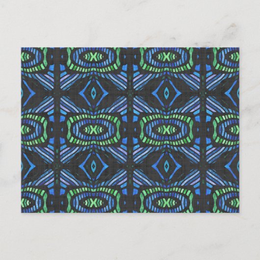 Groovy Decorative Geometrie Abstraktes Muster Art Postkarte (Vorderseite)