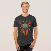 Groovy Deer Head - Disco Ball Forest Spirit Shirt (Vorderseite voll)