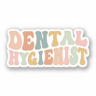 Groovy Dental Hygienist Zahnhygiene Mundhygiene Aufkleber