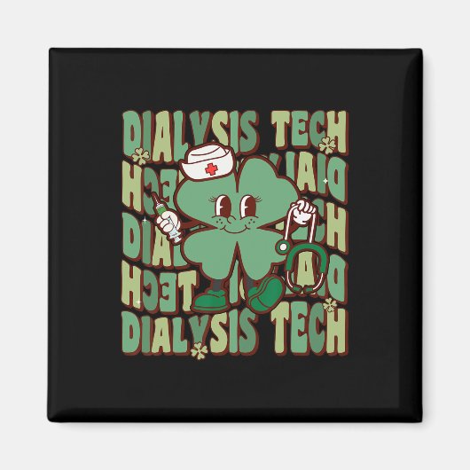 Groovy Dialyse Tech Lustiger St. Patricks Day Dial Magnet (Vorne)