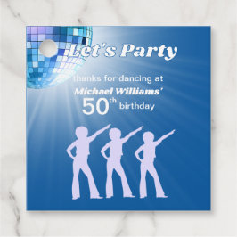 Groovy Disco Ball Blue Mans 50th Birthday Geschenkanhänger