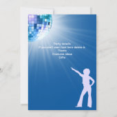 Groovy Disco Ball Blue Womans 60. Geburtstag Einladung (Rückseite)