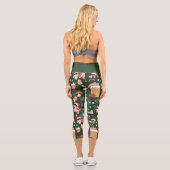 groovy disco ball christmas dinosaurs  capri leggings (Rückseite)
