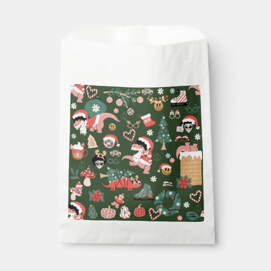 groovy disco ball christmas dinosaurs geschenktütchen (Vorderseite)