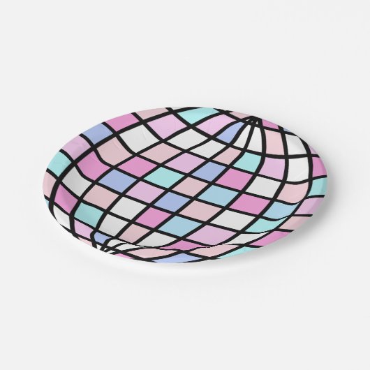 Groovy Disco Ball Geburtstag Pappteller (Schrägansicht)