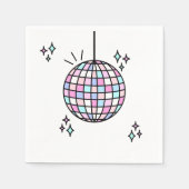 Groovy Disco Ball Geburtstag Serviette (Vorderseite)