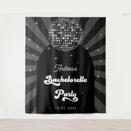 Groovy Disco Ball Junggeselinnen-Abschied Hintergr Wandteppich (Vorderseite)