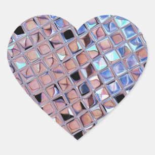Groovy Disco Ball Mirror Ball Herz-Aufkleber