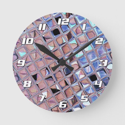 Groovy Disco Ball Mirror Ball Runde Wanduhr (Vorderseite)